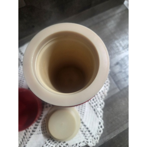 Vintage THERMOS King-Seeley  Plastic Red With Black Diamond Design USA - Picture 6 of 6